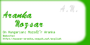 aranka mozsar business card